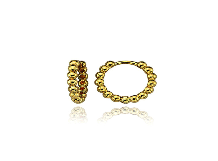 Žluté zlato náušnice kroužky KULIČKY